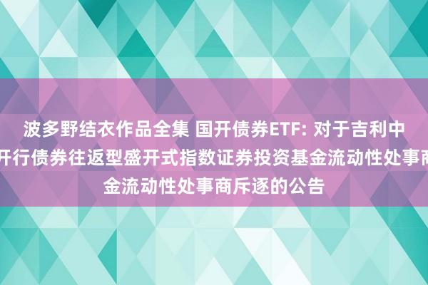 波多野结衣作品全集 国开债券ETF: 对于吉利中债-0-3年国开行债券往返型盛开式指数证券投资基金流动性处事商斥逐的公告