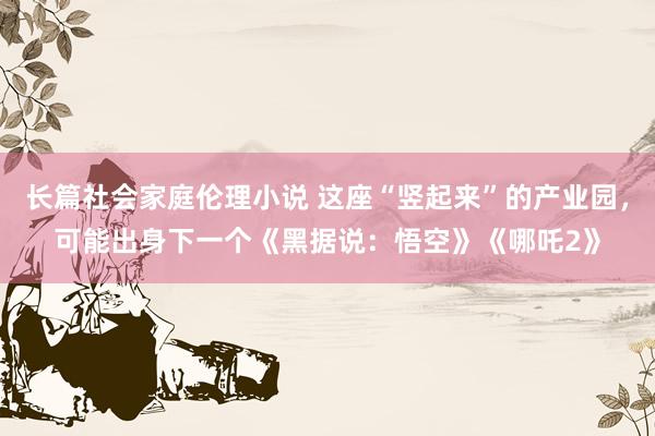长篇社会家庭伦理小说 这座“竖起来”的产业园，可能出身下一个《黑据说：悟空》《哪吒2》