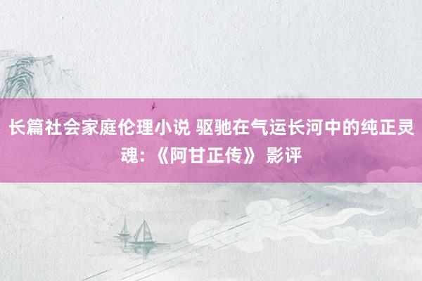 长篇社会家庭伦理小说 驱驰在气运长河中的纯正灵魂: 《阿甘正传》 影评